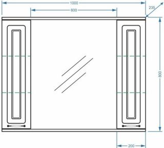 Зеркало-шкаф с подсветкой Stella Polar Кармела 100см ольха белая SP-00000187
